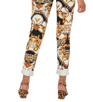 Topshop - High Rise Leaf Chain Print Ankle Mom Jeans