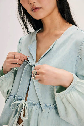 Free People - Brunch Babe Denim Blouse