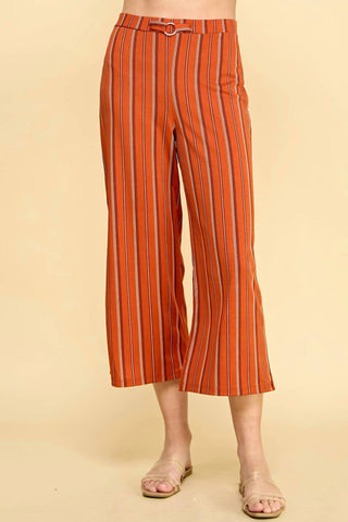 Bebop - High Waist Cropped Striped Pants