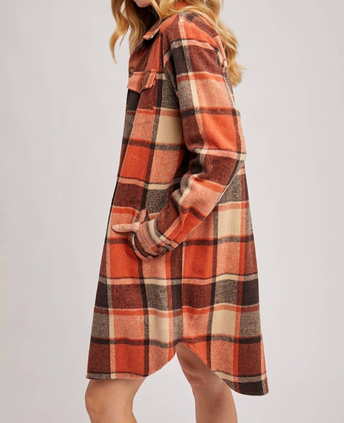 Bluivy - Women's Flannel Plaid Longline Shacket