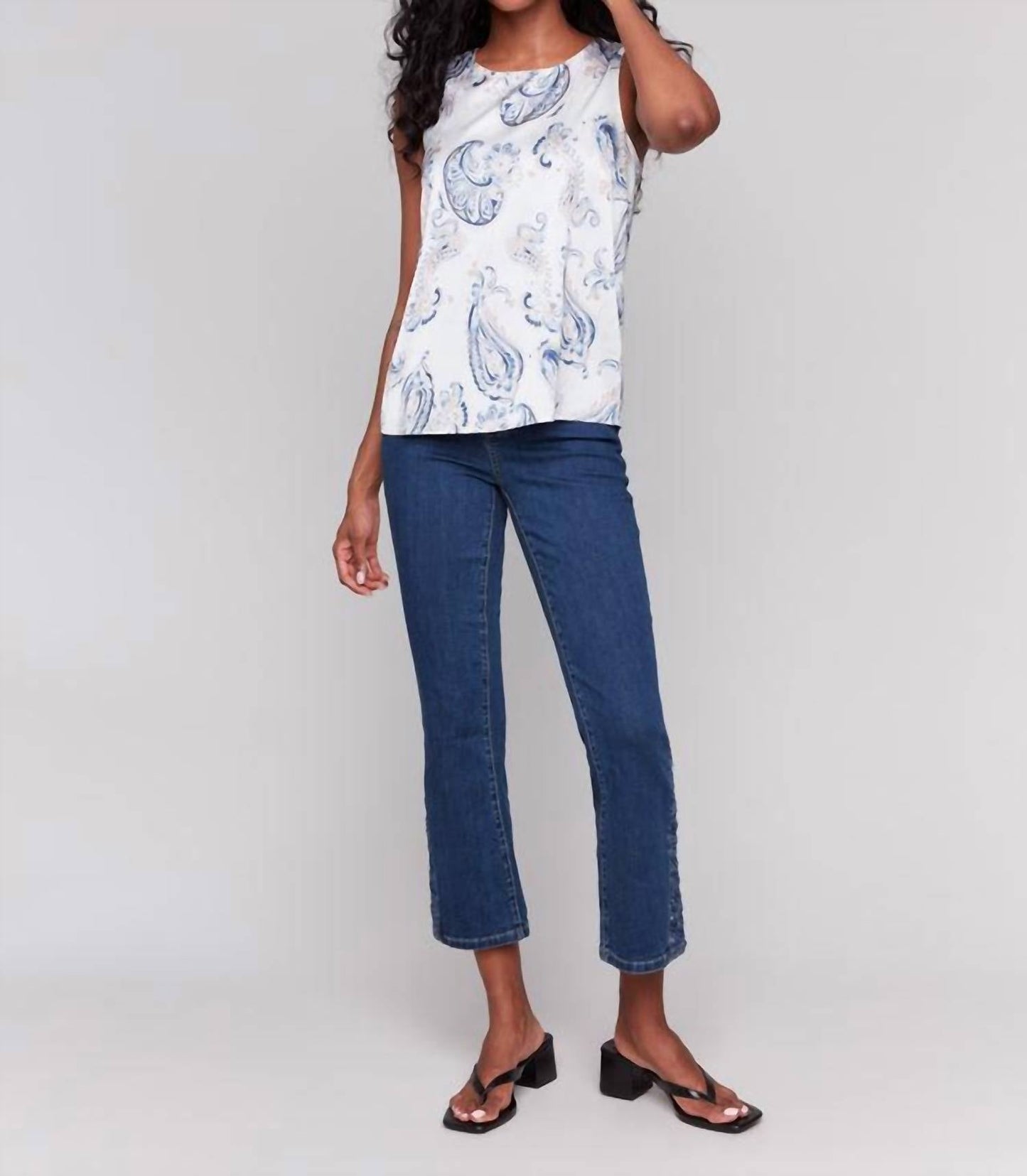 Charlie B - Printed Satin Sleeveless Top
