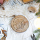 Wooden Hanging Circle With Snowflake Cut Christmas Ornaments (Set of 12)