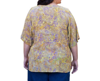 On The Plus Side - Rayon Short Sleeve V-Neck Blouse - Plus