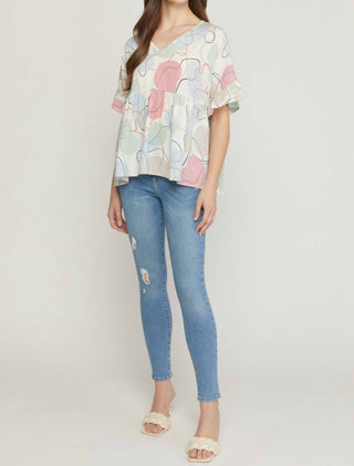 Entro - Abstract Peplum Top