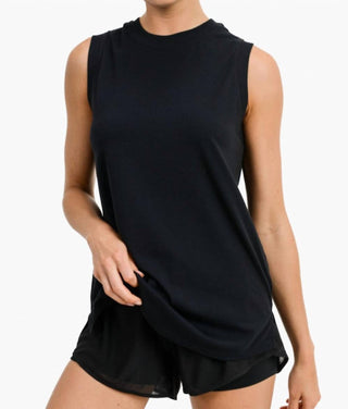 Mono B - Notched Sleeveless Flowy Tank Top