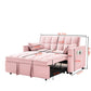 Modern Convertible Loveseat Futon Sofa With Pullout Bed, Reclining Backrest