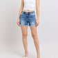 Judy Blue - Vintage Wash High-waisted Shorts With Fray Hem