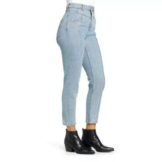 Topshop - Yoke Bleach High Rise Light Wash Mom Jeans