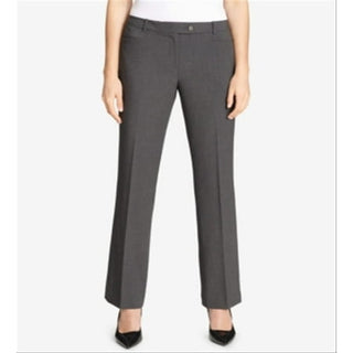 Calvin Klein Women's Plaid Straight Leg Modern Pants - Gray