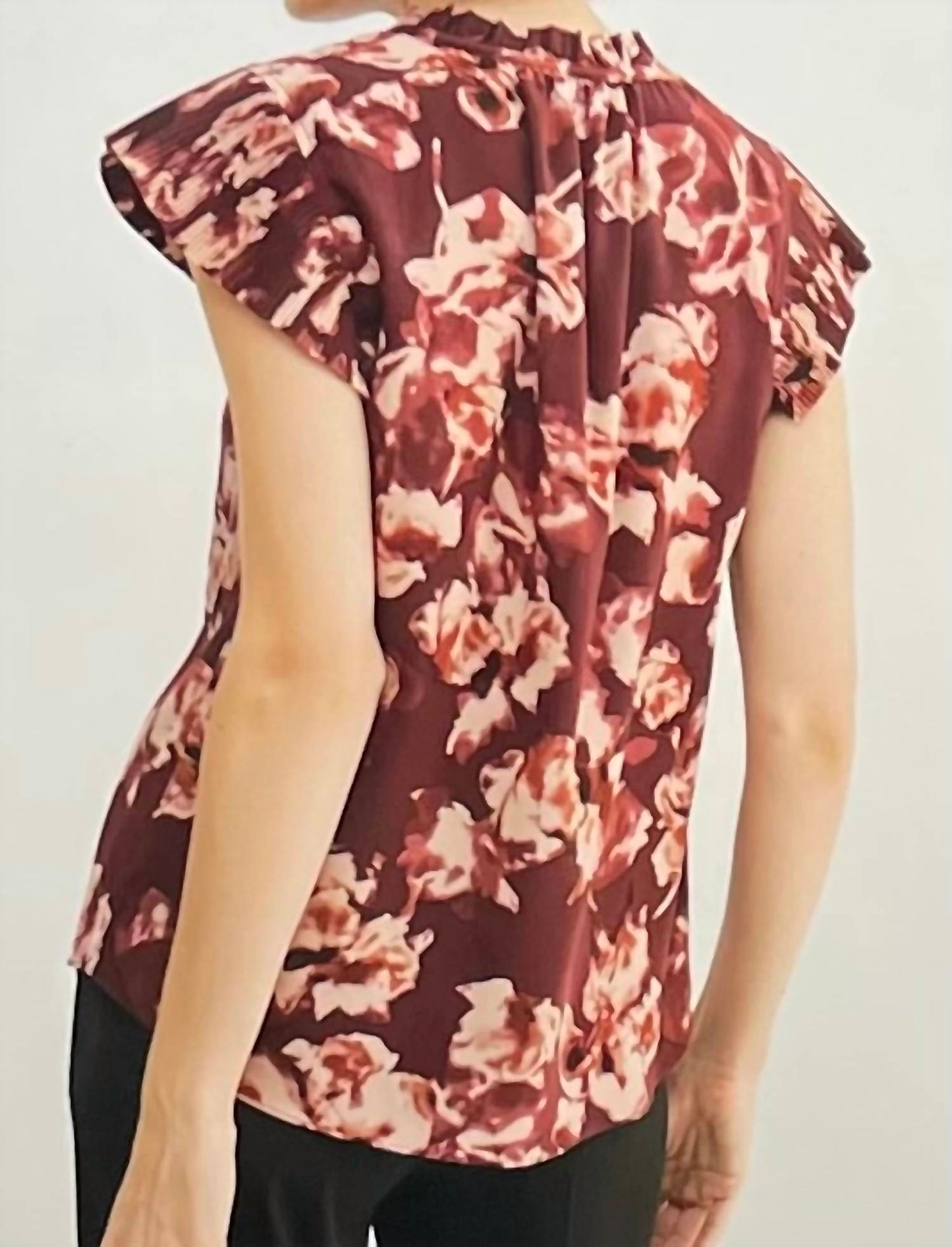 Fun 2 Fun - Maroon Floral Blouse