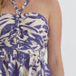 Entro - Printed Halter Peplum Top