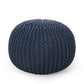 Bordeaux Knitted Cotton Round Pouf Ottoman Floor Cushion
