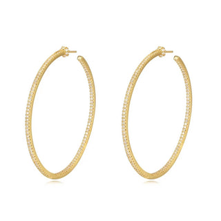 Sahira - Women's Brittney Cz Hoop Earrings