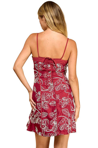 Baby Pink - Embroidered Flowers Mini Dress