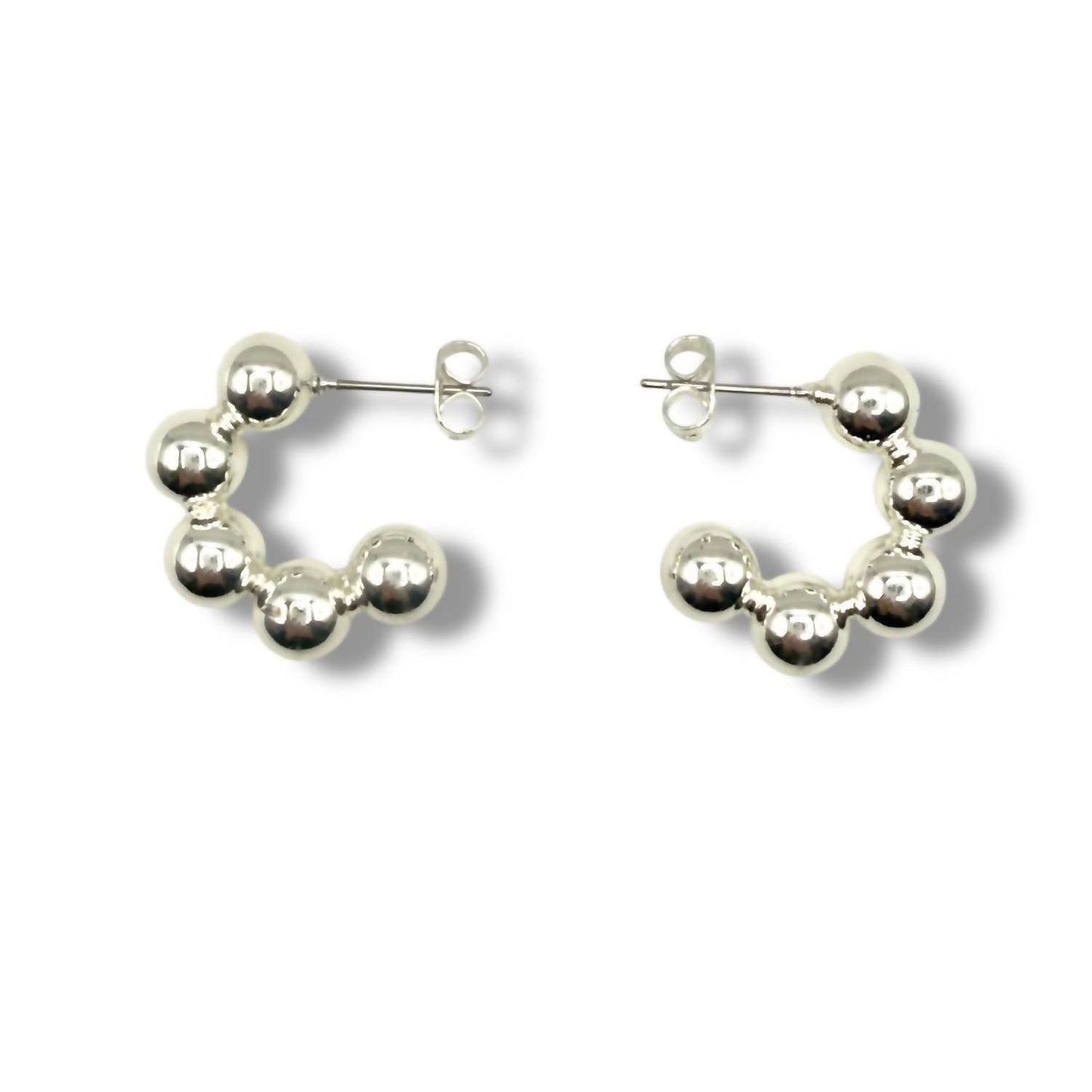 Jagged Halo Jewelry - Women's Orbit Bead Hoop Earrings