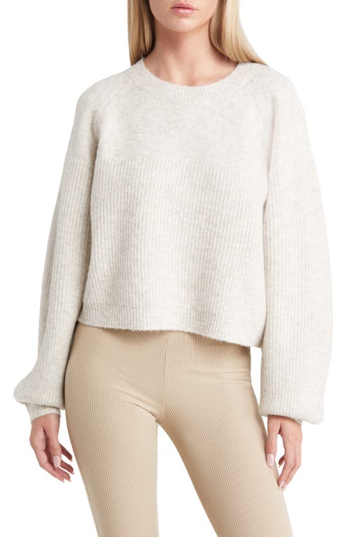 Topshop Mixed Stitch Balloon Sleeve Crop Sweater