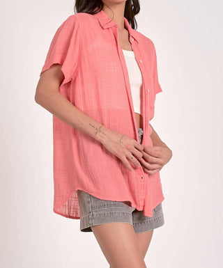 Elan - Short-sleeve Button Down Top