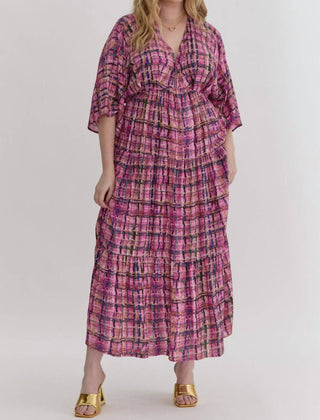 Entro - Pretty in Plaid Maxi Dress