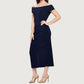 Last Tango - Ruch Side Slit Midi Dress