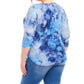 Karen Kane - Three-quarter Sleeve Burnout Shirttail Top - Plus