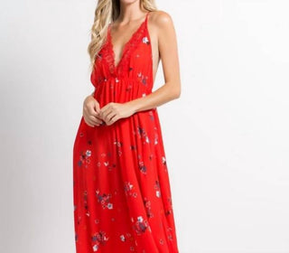 Fanco - Women's Floral Print Maxi Dress