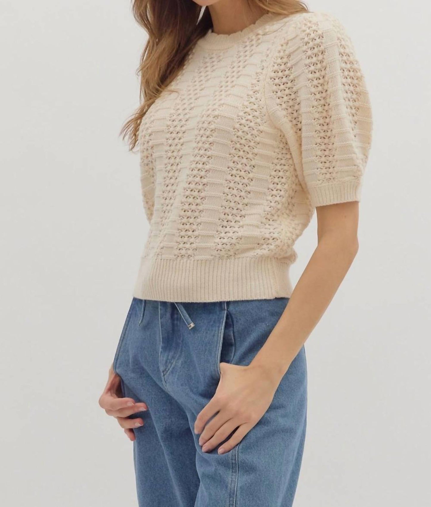 Entro - Knit Expressions Short Sleeve Sweater
