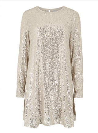 Apricot - Sequin A Line Flare Dress