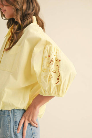 &Merci - Sweet Escape Collared Button Up Top