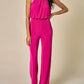 Blue Blush - Halter Neck Open Back Jumpsuit