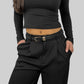 Petit Moments - Women's Thin Rectangle Buckle Belt