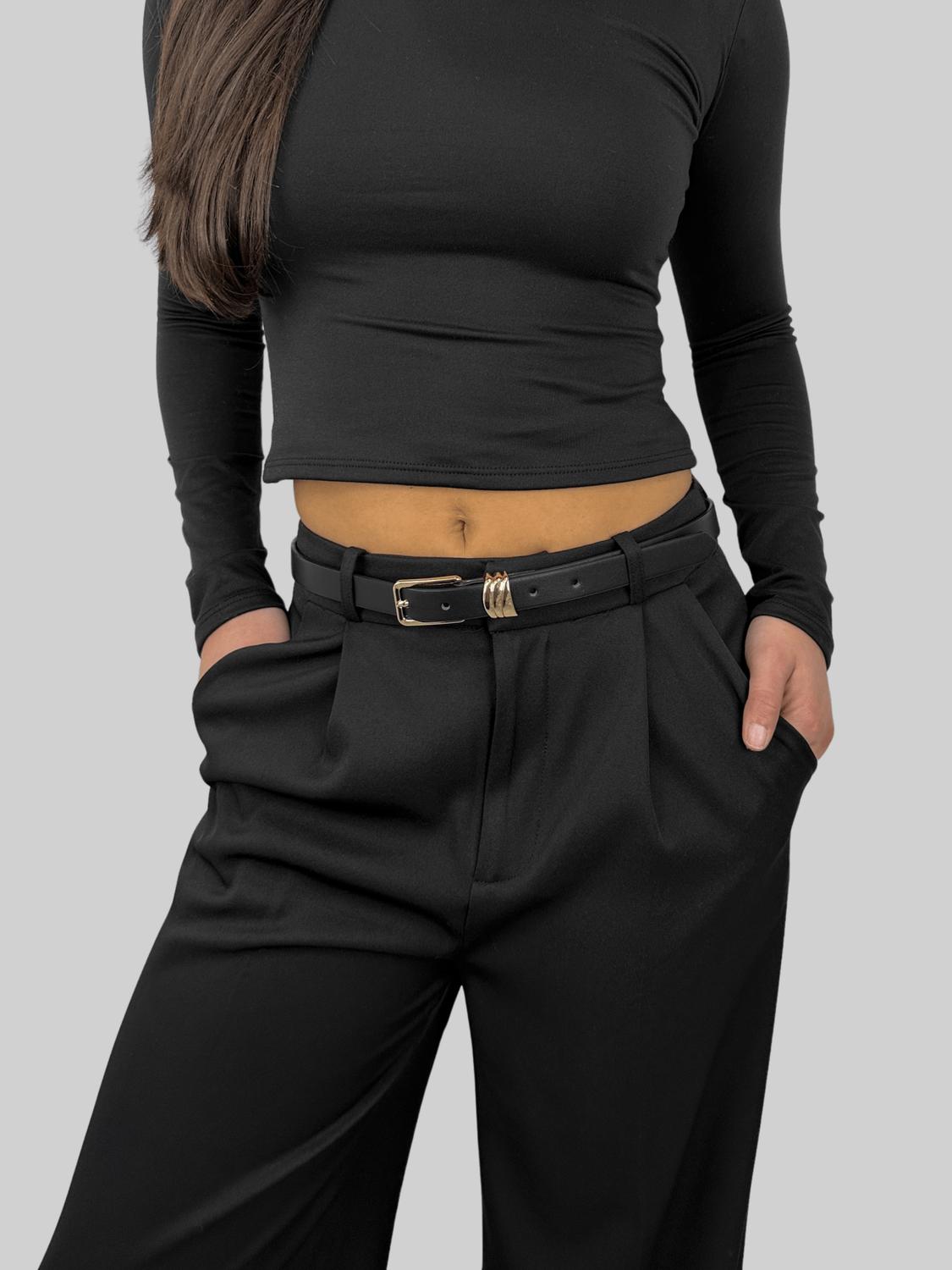 Petit Moments - Women's Thin Rectangle Buckle Belt