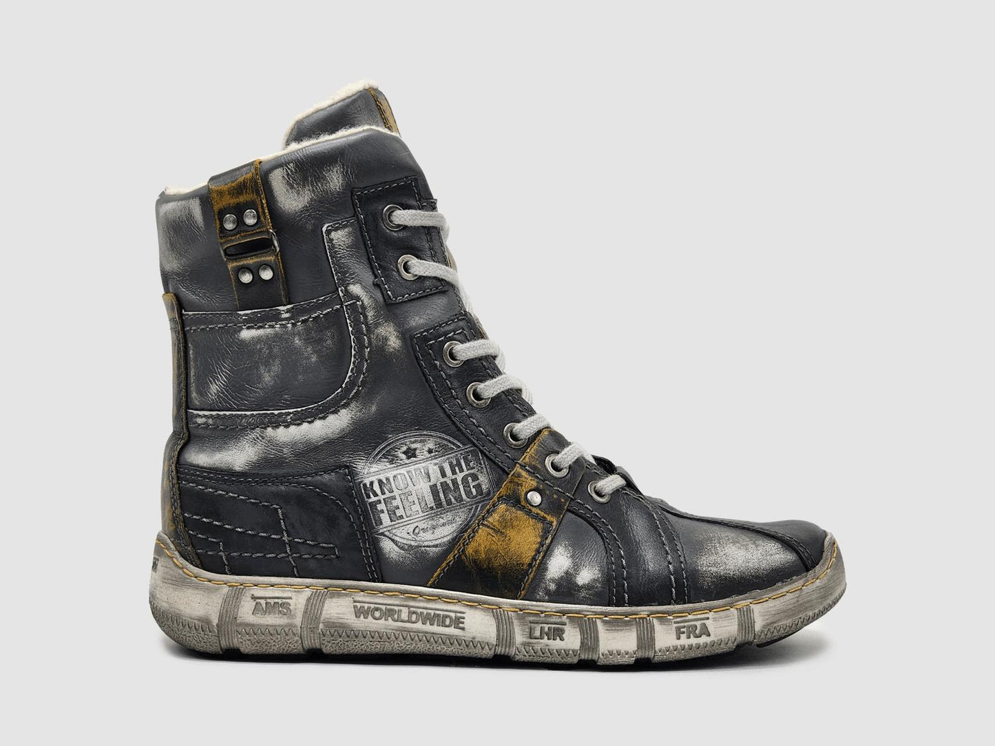 Kcr Group - Men's Tall Comfort Thick Wool Lined Zip-up Leather Boots