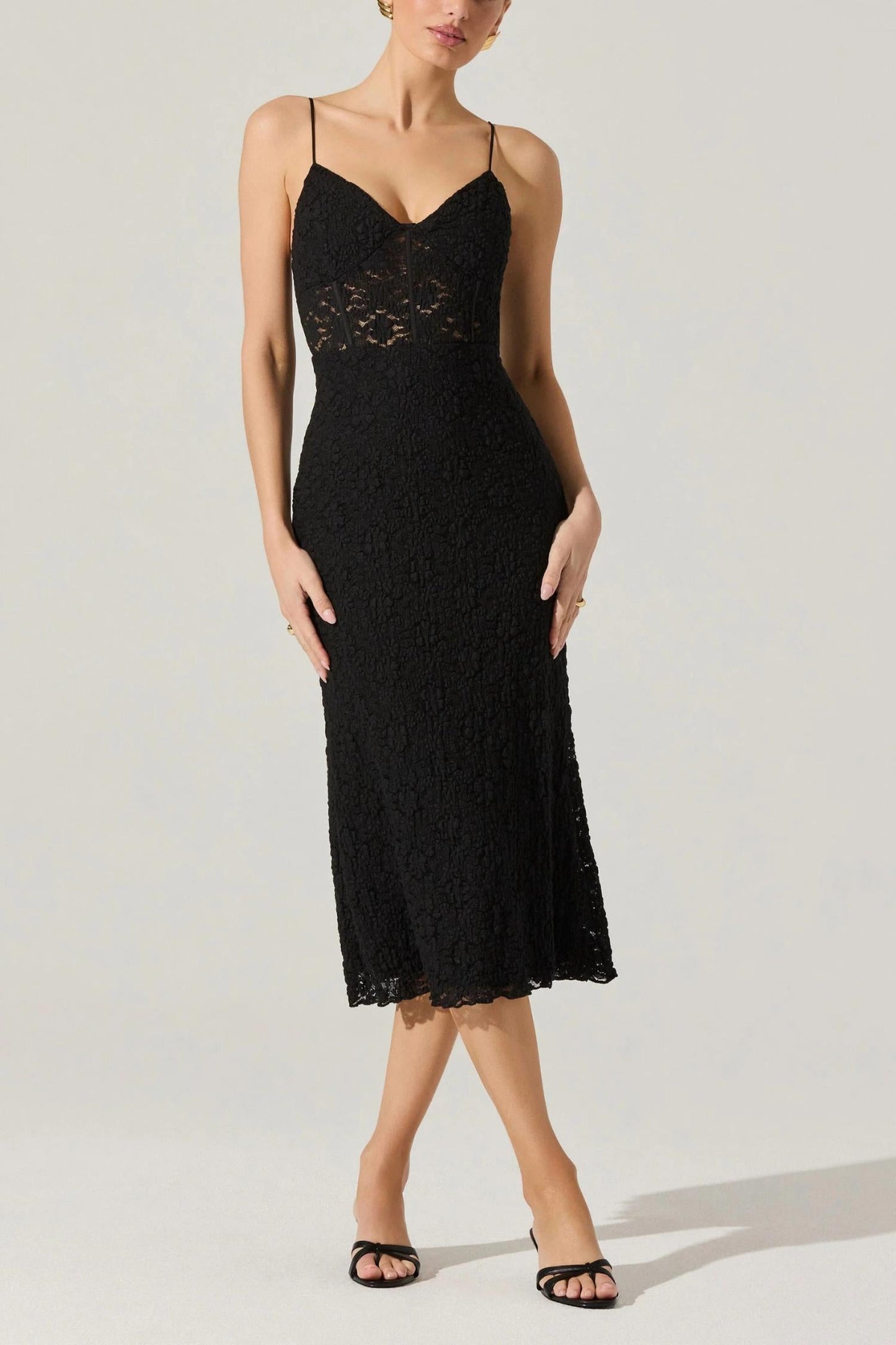 Astr - Women's Floral Lace Knit Dress