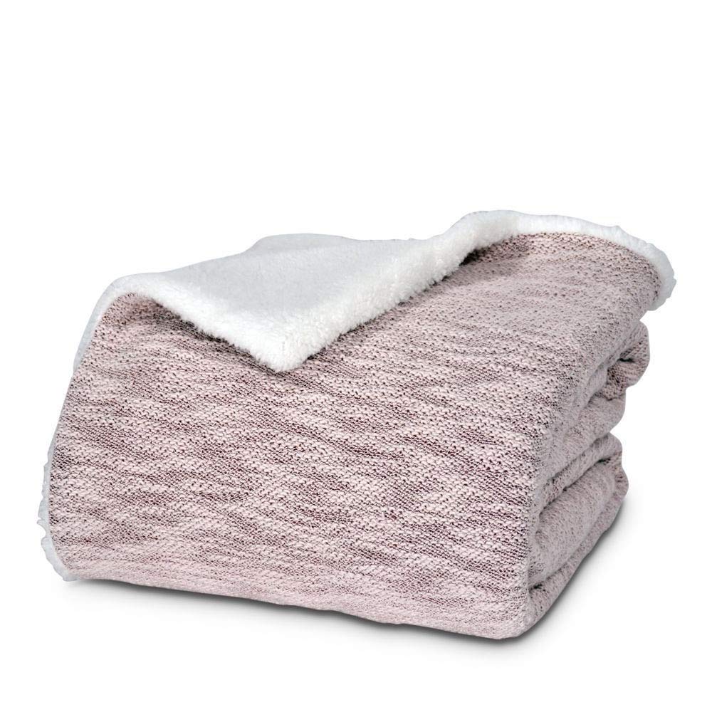 Sparrow & Wren Sweatshirt Sherpa Throw 50" x 70" Burgundy