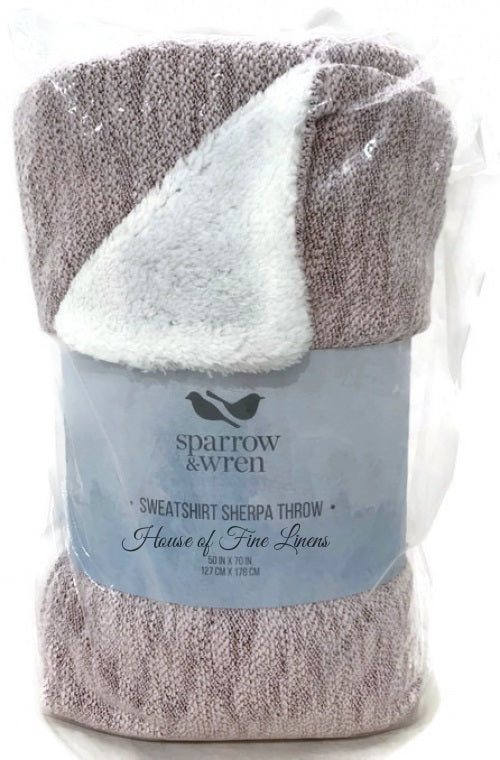 Sparrow & Wren Sweatshirt Sherpa Throw 50" x 70" Burgundy