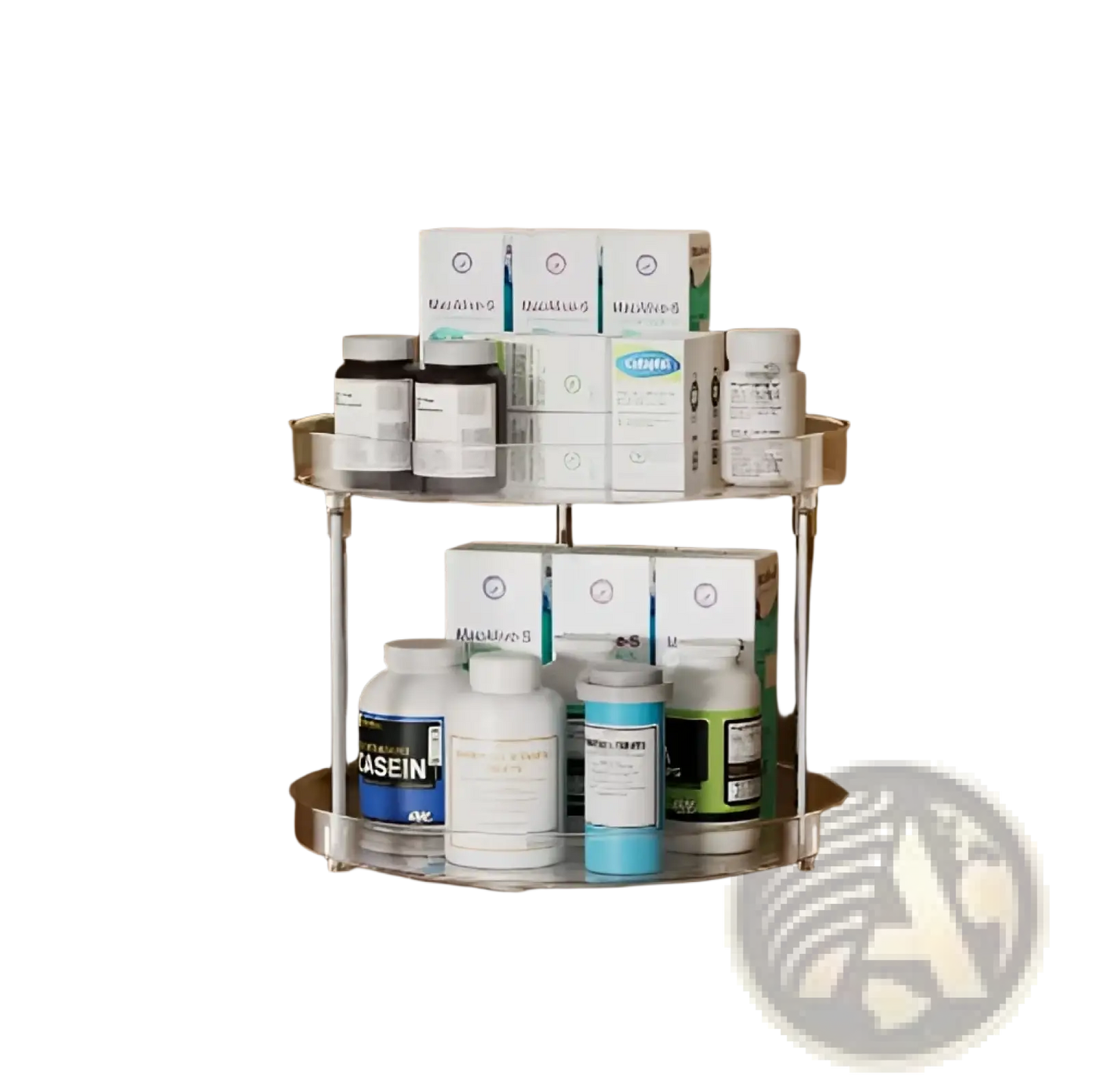 2-tier Rotating Spice Rack Clear Acrylic Turntable Pack of 2