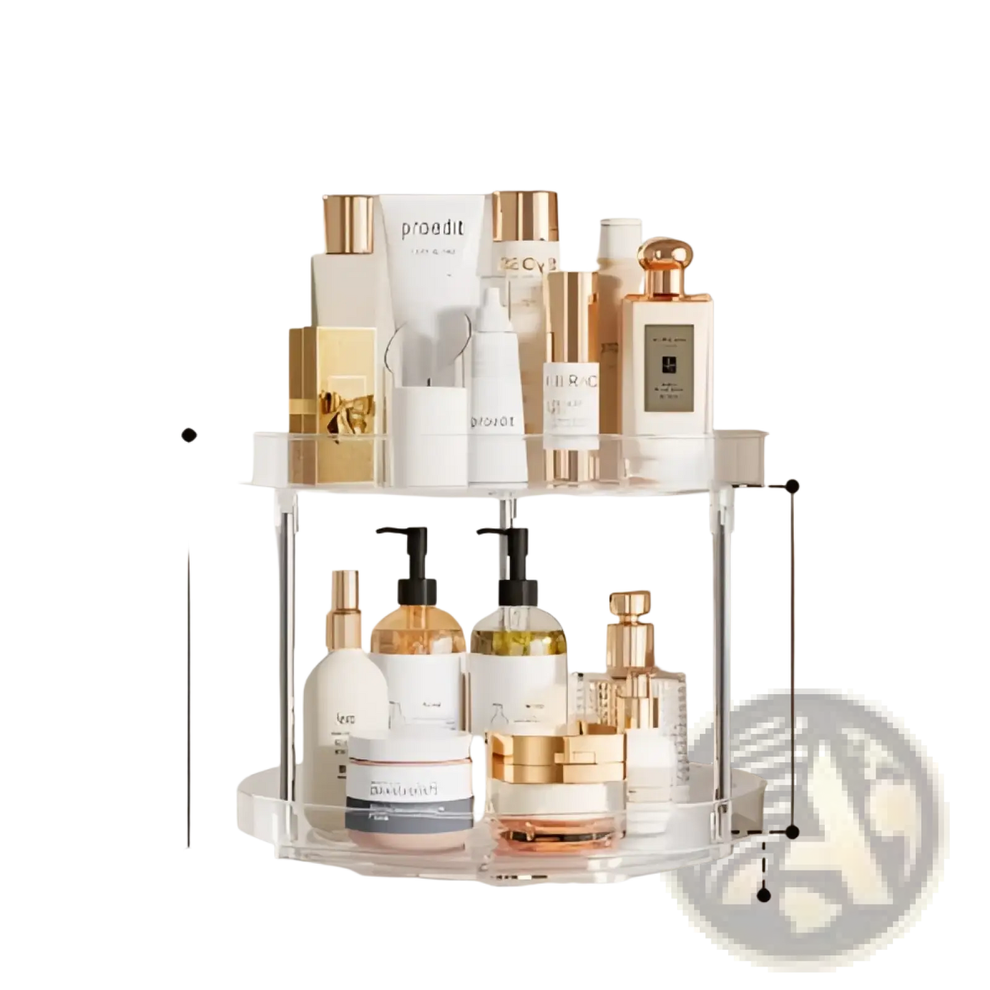 2-tier Rotating Spice Rack Clear Acrylic Turntable Pack of 2