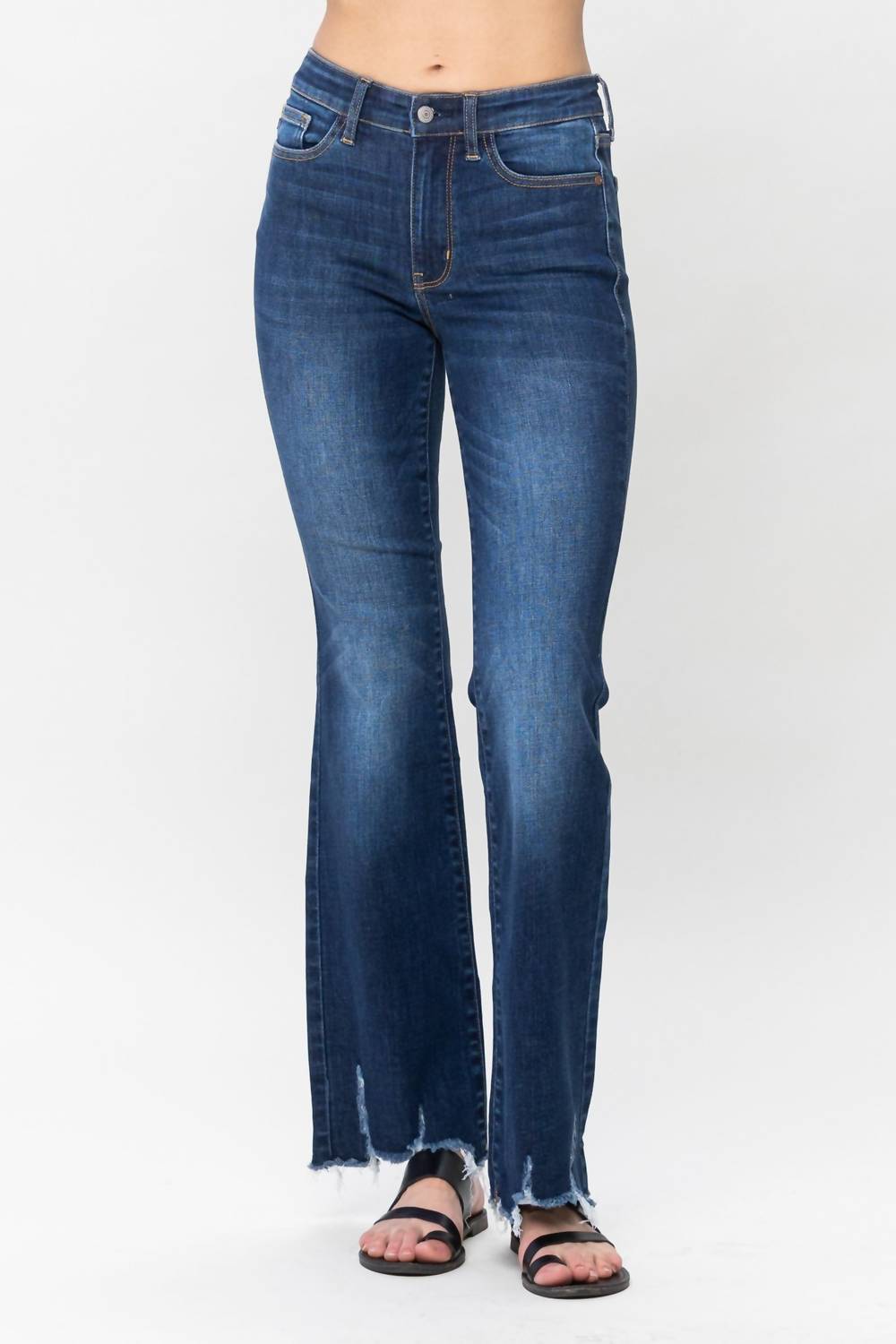 Judy Blue - Mid-rise Non Distressed Hem Bootcut Jeans