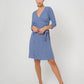 Leota Women's Perfect Wrap 3/4 Sleeve Dress Blue Size Medium