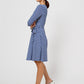 Leota Women's Perfect Wrap 3/4 Sleeve Dress Blue Size Medium
