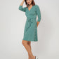 Leota Women's Perfect Wrap 3/4 Sleeve Dress Blue