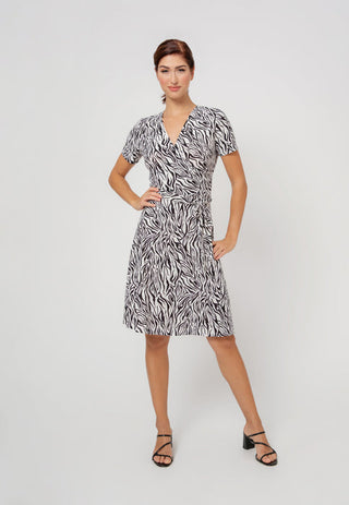 Leota Women's Perfect Wrap Cap Sleeve Dress Gray