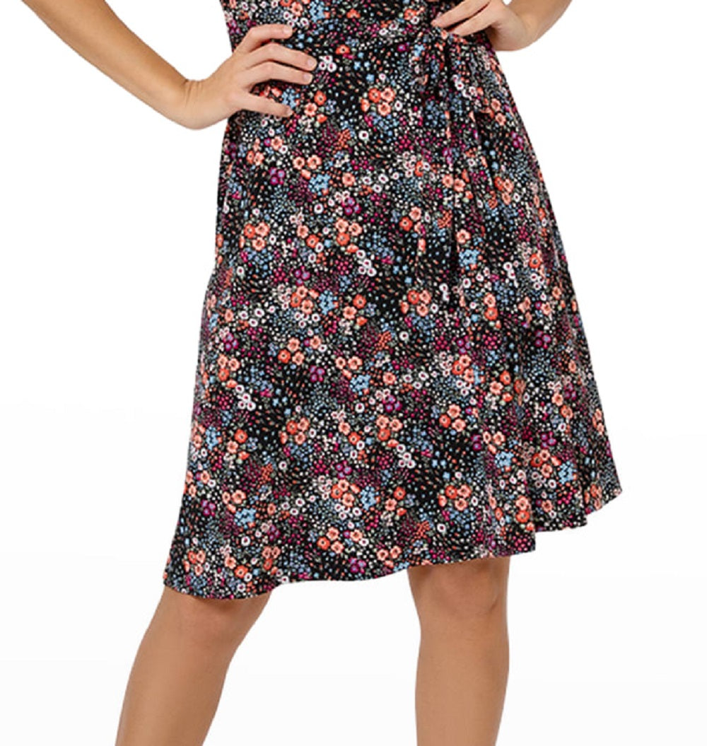 Leota Women's Perfect Wrap Cap Sleeve Dress Black