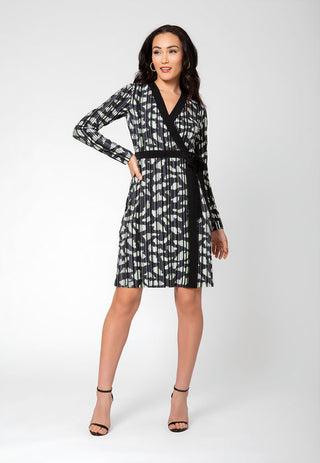 Leota Women's Kara Long Sleeve Wrap Dress Black