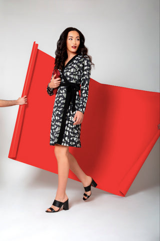 Leota Women's Kara Long Sleeve Wrap Dress Black