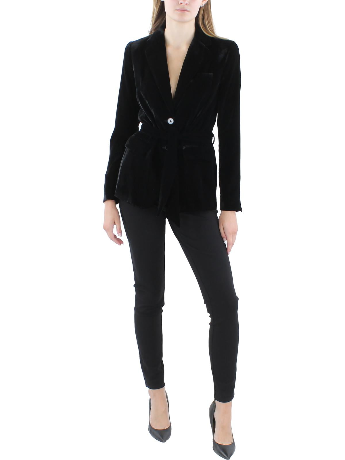 LAUREN Ralph Lauren Belted Velvet Blazer Black