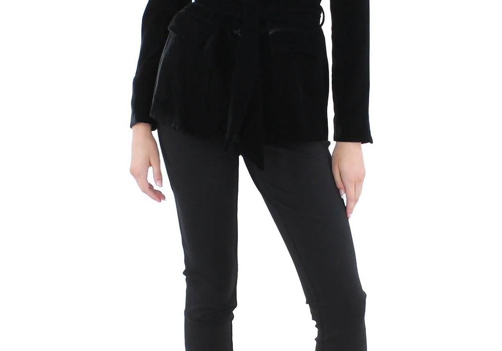LAUREN Ralph Lauren Belted Velvet Blazer Black
