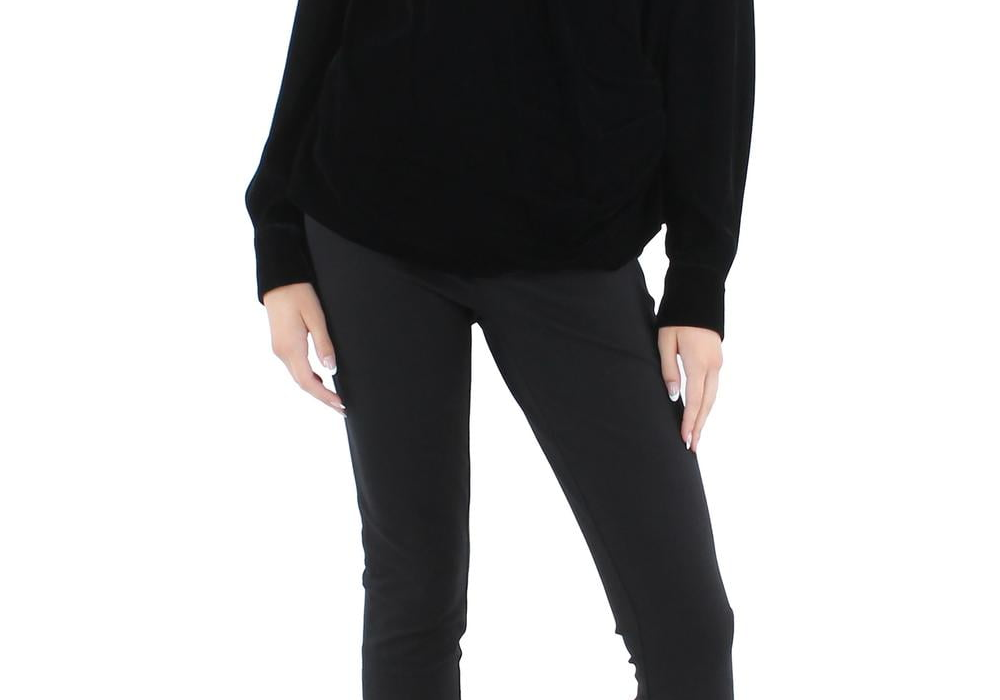 Lauren Ralph Lauren Women's Velvet Surplice Blouse Black