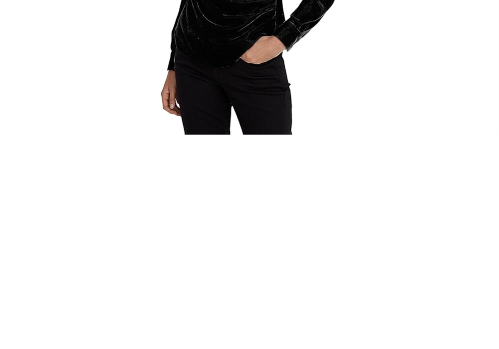 Lauren Ralph Lauren Women's Velvet Surplice Blouse Black