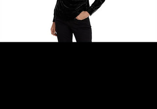 Lauren Ralph Lauren Women's Velvet Surplice Blouse Black